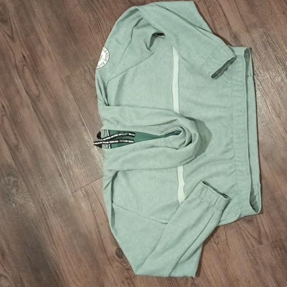 Nike Green Dri-Fit Cropped Half Zip Heathered Light Weight Hoodie A14 - Picture 10 of 10